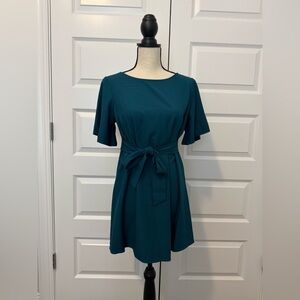 Isabel Maternity by Ingrid & Isabel Teal Tie-Waist Flutter Sleeve Dress